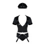 Еротичний костюм поліцейського Obsessive Police set S/M, black, топ, шорти, кепка, пояс, портупея