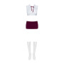 Еротичний костюм студентки Obsessive Student 4 pcs costume S/M, топ, спідниця, стринги, гольфи