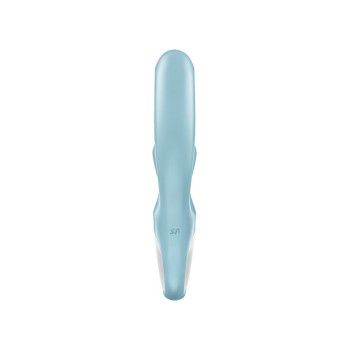 Вибратор-кролик Satisfyer Love Me Blue, гибкий, отросток с тройным кончиком