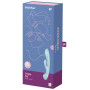 Двосторонній вібратор-кролик Satisfyer Triple Oh Light Blue, 3 мотори, руків’я-масажер