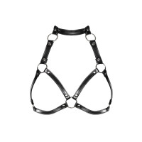 Портупея на груди Obsessive A740 harness black O/S, штучна шкіра