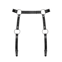 Гартеры Obsessive A741 garter belt black O/S, искусственная кожа