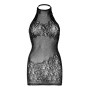 Платье-сетка со стразами Leg Avenue Rhinestone halter mini dress Black, открытая спина, one size