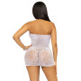 Платье-сетка со стразами Leg Avenue Rhinestone halter mini dress White, открытая спина, one size