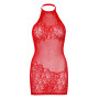 Платье-сетка со стразами Leg Avenue Rhinestone halter mini dress Red, открытая спина, one size