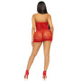 Платье-сетка со стразами Leg Avenue Rhinestone halter mini dress Red, открытая спина, one size