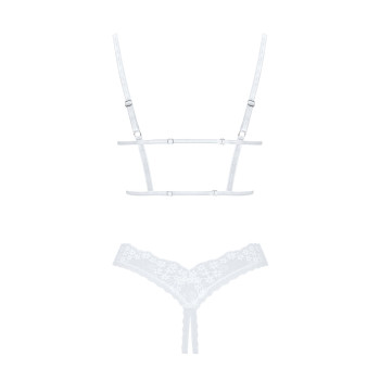 Эротический комплект Obsessive Heavenlly 2-pcs cupless set XL/2XL, открытая грудь, с доступом