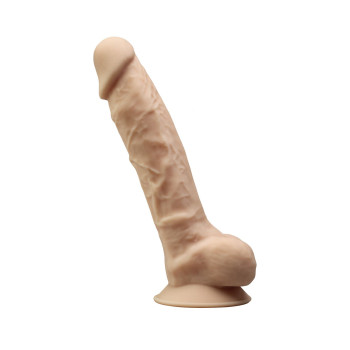Фаллоимитатор с вибрацией SilexD Vetus Vibro Flesh (MODEL 1 size 8in) + LRS, двухслойный, диам.4,2см