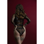 Женская сбруя с цепью и фиксаторами Feral Feelings Harness with Cuffs Black