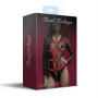 Женская сбруя с цепью и фиксаторами Feral Feelings Harness with Cuffs Red