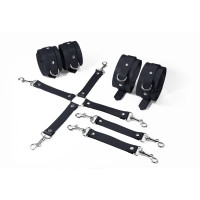 Набір для БДСМ Feral Feelings BDSM Kit 3 Black, наручники, поножі, хрестовина