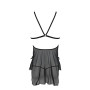 Сорочка Passion DELIENA CHEMISE XXL/XXXL black, стрінги із заниженою талією