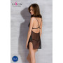 Сорочка Passion DELIENA CHEMISE XXL/XXXL black, стрінги із заниженою талією