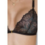 Комплект з відкритим доступом Passion DELIENA SET S/M black, ліф, стрінги, пояс для панчіх