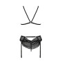 Комплект з відкритим доступом Passion DELIENA SET XXL/XXXL black, ліф, стрінги, пояс для панчіх