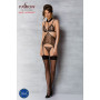 Корсет з відкритими грудьми Passion DOMINICA CORSET XXL/XXXL black, пажі для панчіх, стрінги