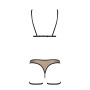 Еротичний комплект спідньої білизни Passion GABI SET L/XL beige, трусики з гартерами