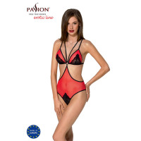 Полупрозрачное боди с кружевом Passion PEONIA BODY L/XL red