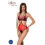 Напівпрозоре боді з мереживом Passion PEONIA BODY XXL/XXXL red