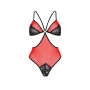 Напівпрозоре боді з мереживом Passion PEONIA BODY XXL/XXXL red