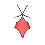 Напівпрозоре боді з мереживом Passion PEONIA BODY XXL/XXXL red