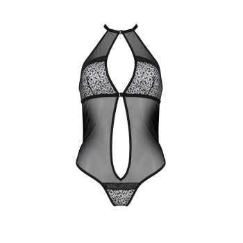 Сетчатое боди с кружевом на груди Passion SATARA BODY S/M black