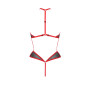 Сетчатое боди с кружевом на груди Passion SATARA BODY L/XL red