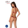 Сітчасте боді з мереживом на грудях Passion SATARA BODY S/M red