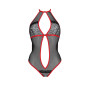 Сітчасте боді з мереживом на грудях Passion SATARA BODY S/M red
