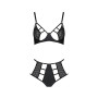 Комплект білизни Passion TASMINA SET XXL/XXXL black, ліф, високі трусики з корсетом ззаду