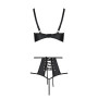 Комплект білизни Passion TASMINA SET XXL/XXXL black, ліф, високі трусики з корсетом ззаду