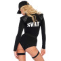 Костюм эротического спецназа Leg Avenue SWAT Team Babe L, боди, пояс, подвязки, игрушечная рация, ке