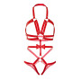 Портупея-тедди из ремней Leg Avenue Studded O-ring harness teddy M Red, экокожа