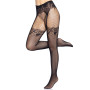 Колготки Leg Avenue Fishnet tights with back seam One size Black, задній шов, мереживо, сітка