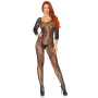 Бодістокінг Leg Avenue Swirl Lace Bodystocking One size Black, ажурна тканина, доступ