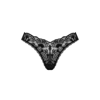 Кружевные стринги Obsessive Donna Dream thong XS/S Black, низкая посадка