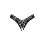 Мереживні стрінги Obsessive Donna Dream crotchless thong XL/2XL Black, відкритий доступ