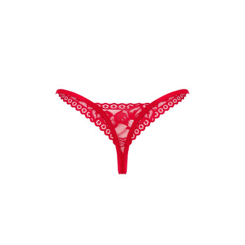 Мереживні стрінги Obsessive Lacelove thong M/L Red, низька посадка