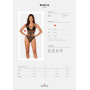 Прозоре боді Obsessive Selinne teddy XL/2XL Black, дрібна сітка, подвійні бретелі