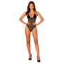 Прозоре боді Obsessive Selinne teddy XL/2XL Black, дрібна сітка, подвійні бретелі
