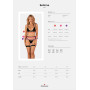 Комплект белья Obsessive Selinne 3-pcs set XS/S Black, бюстгальтер, стринги пояс для чулок