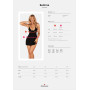 Сорочка Obsessive Selinne chemise & thong M/L Black, стрінги, подвійні бретелі