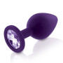 Набір силіконових анальних пробок із кристалом Rianne S: Booty Plug Set Purple, діаметр 3,2см, 3,5см, 4,2см