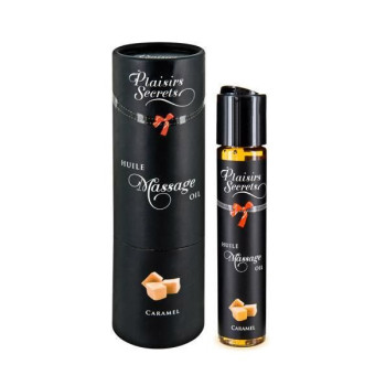 Массажное масло Plaisirs Secrets Caramel (59 мл) с афродизиаками, съедобное, подарочная упаковка