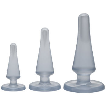 Набір анальних пробок Doc Johnson Crystal Jellies Anal - Clear, макс. діаметр 2см - 3 см - 4 см