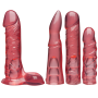 Набір для страпона Doc Johnson Vac-U-Lock Crystal Jellies Set, діаметр 3,8см, 2×4,5см, 5,1 см