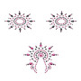 Пэстис из кристаллов Petits Joujoux Gloria set of 3 - Black/Pink, украшение на грудь и вульву