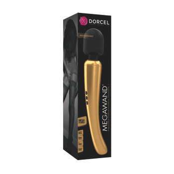 Мощный вибромассажер Dorcel Megawand Gold перезаряжаемый, 160 режимов