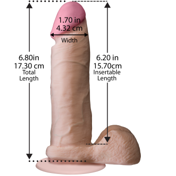 Фаллоимитатор Doc Johnson The Realistic Cock 6 inch White — ULTRASKYN, Vack-U-Lock, диаметр 4,3 см