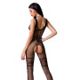 Бодістокінг Passion BS069 black, комбінезон, імітація панчіх і боді